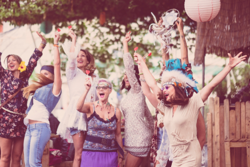 Group of women enjoying and cheering!