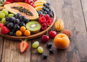 A basket of summer fruits.