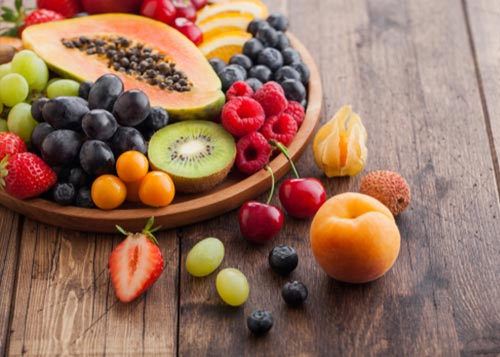 A basket of summer fruits.