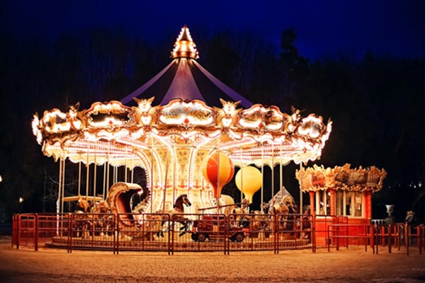 Picture of a carousel in an amusement park