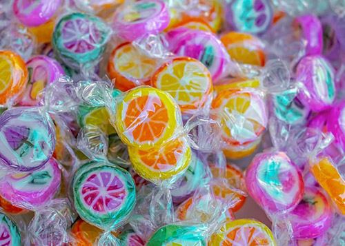 Wrapped colourful candy