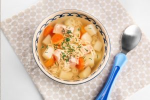 A bowl of chicken soup
