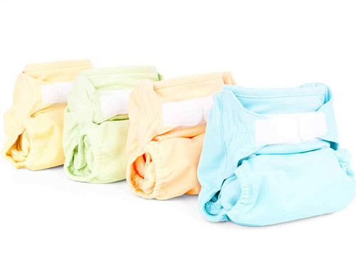 4 colourful baby cloth diapers