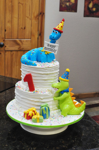 Tiered Dinosaurs themed-cake