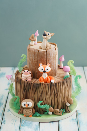 Forest-themed cake