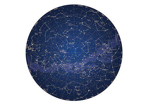 A picture of a custom star map