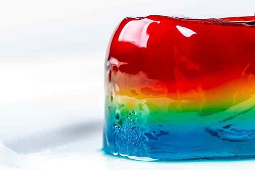Colourful jelly on a plate 