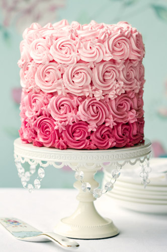  Rose themed-cake on a cake stand