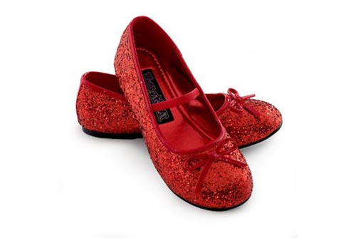 A pair of red ballerinas.