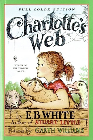 This is a cover image of the book ‘Charlotte’s Web’ by E.B. White. Childrens story book.