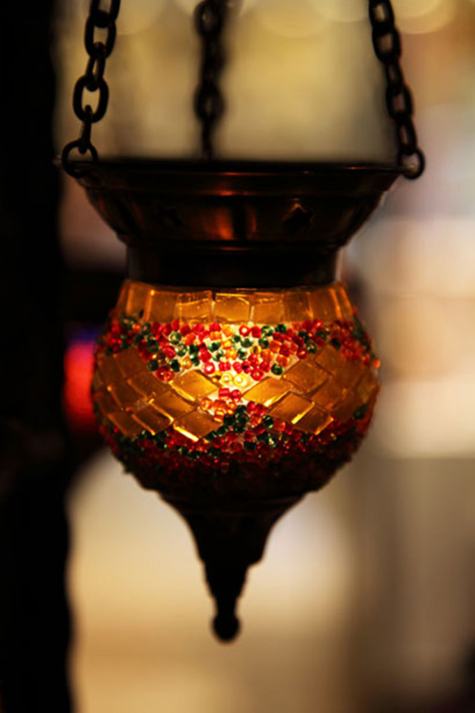 Hanging lantern candle holder