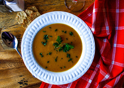 A bowl of healthy vegetable soup