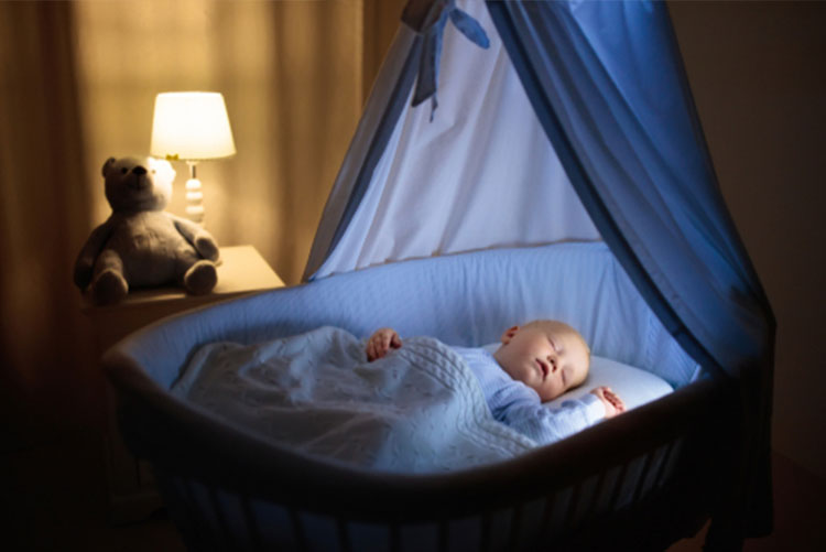 Baby sleeping in the crib