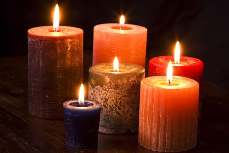 Colourful candles