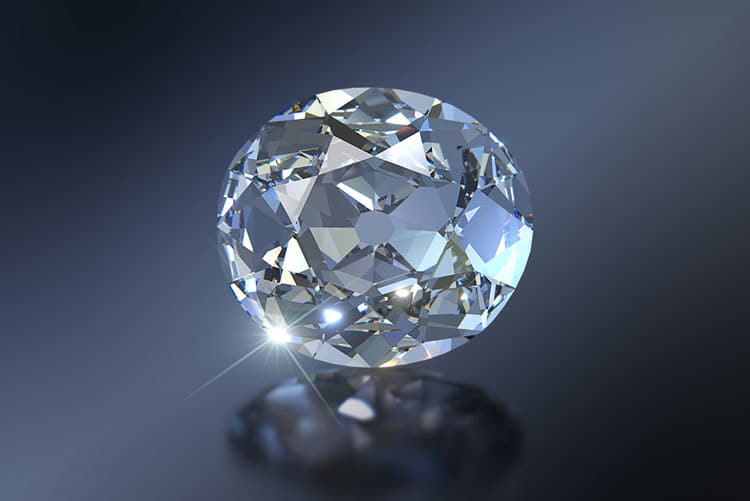 Picture of a diamond against a dark background