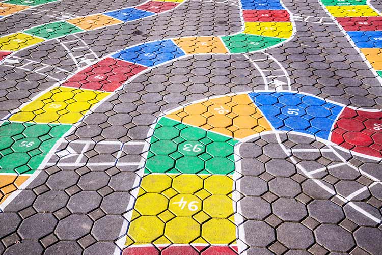 Spiral Hopscotch court