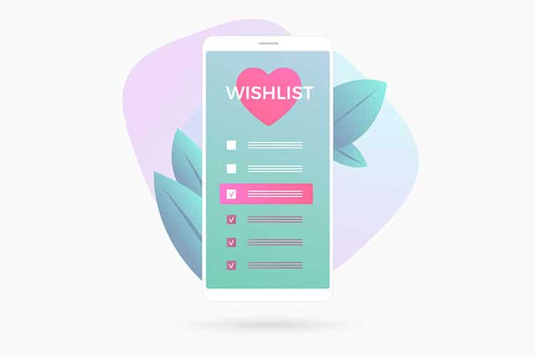 Vector image of a wishlist