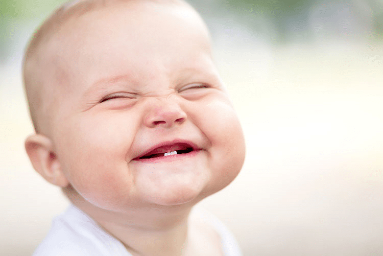 Infant smiling!