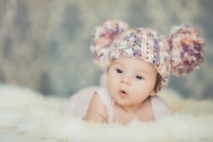 Cute baby with a beanie