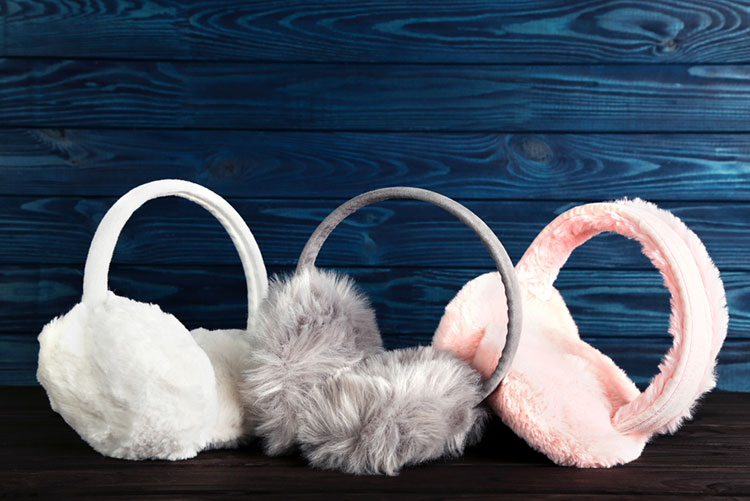 Three colourful earmuffs