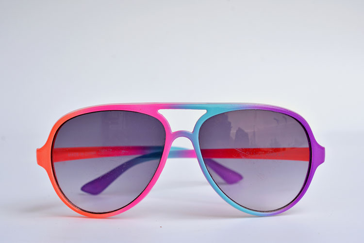 A pair of colourful sunglasses