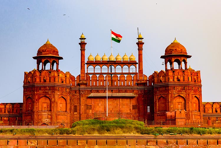 The national flag hoisted at Red Fort.