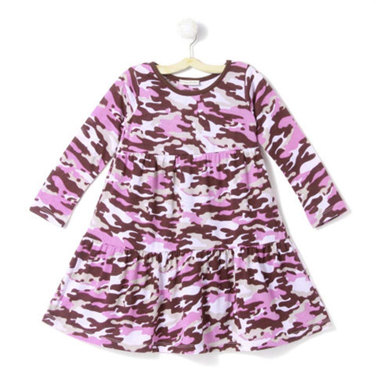 Pink and Maroon Full Sleeves Camouflage Dress