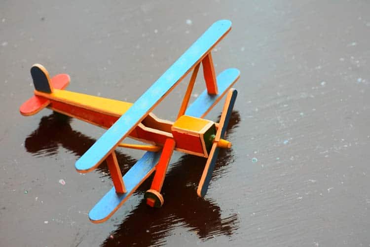 Handmade, DIY fighter plane made from popsicle sticks!