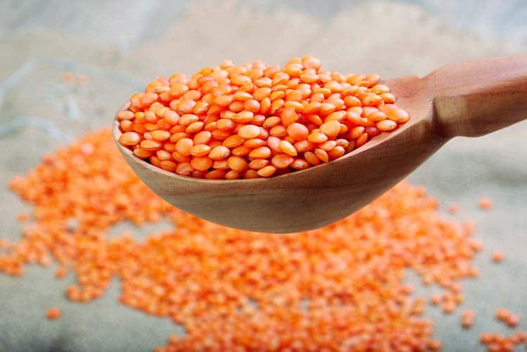 Red lentils.