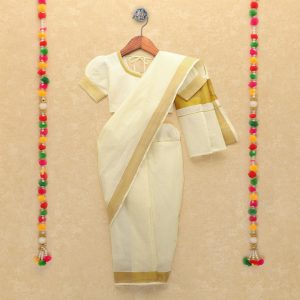 White pongal dress for kids