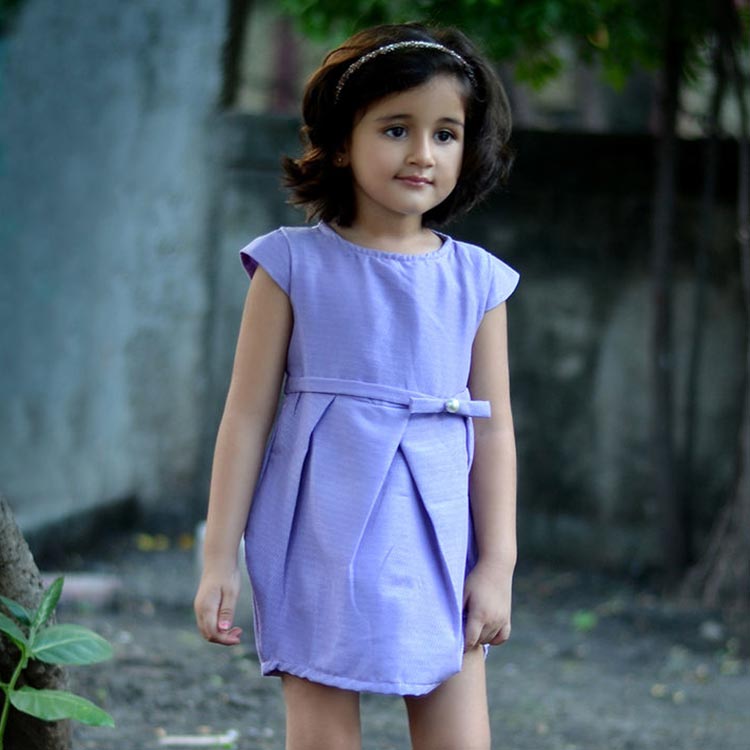 Girl in blue dress