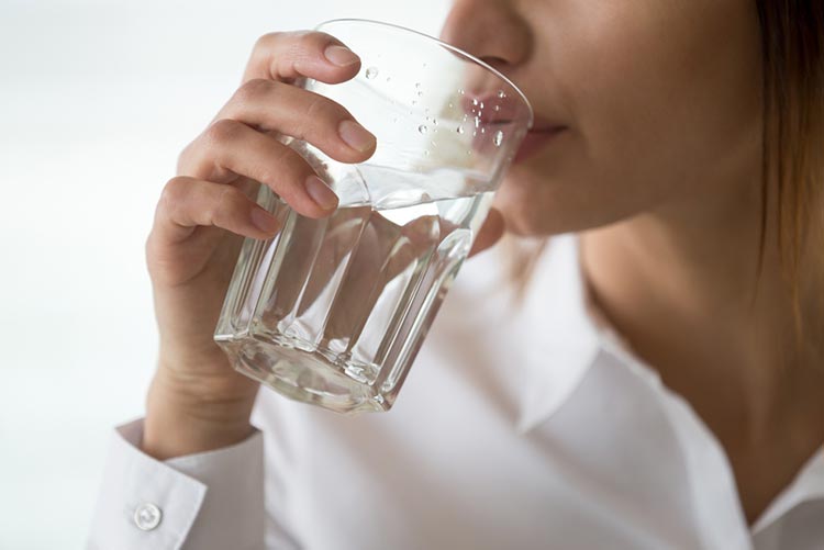 Woman drinking water