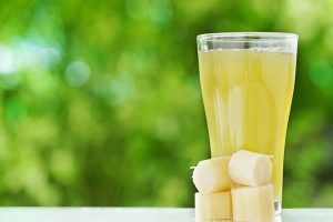 A glass of healthy sugarcane juice.