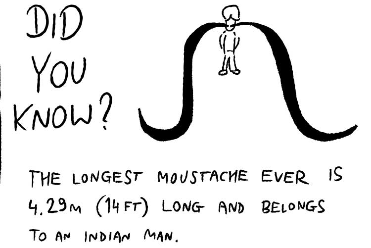 Fun vector image of a moustache fact.