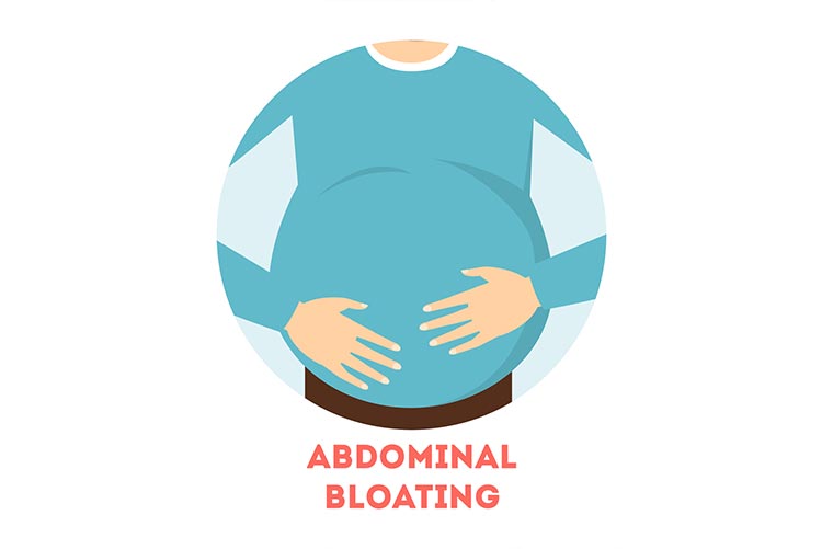 Woman with abdominal bloating ﻿